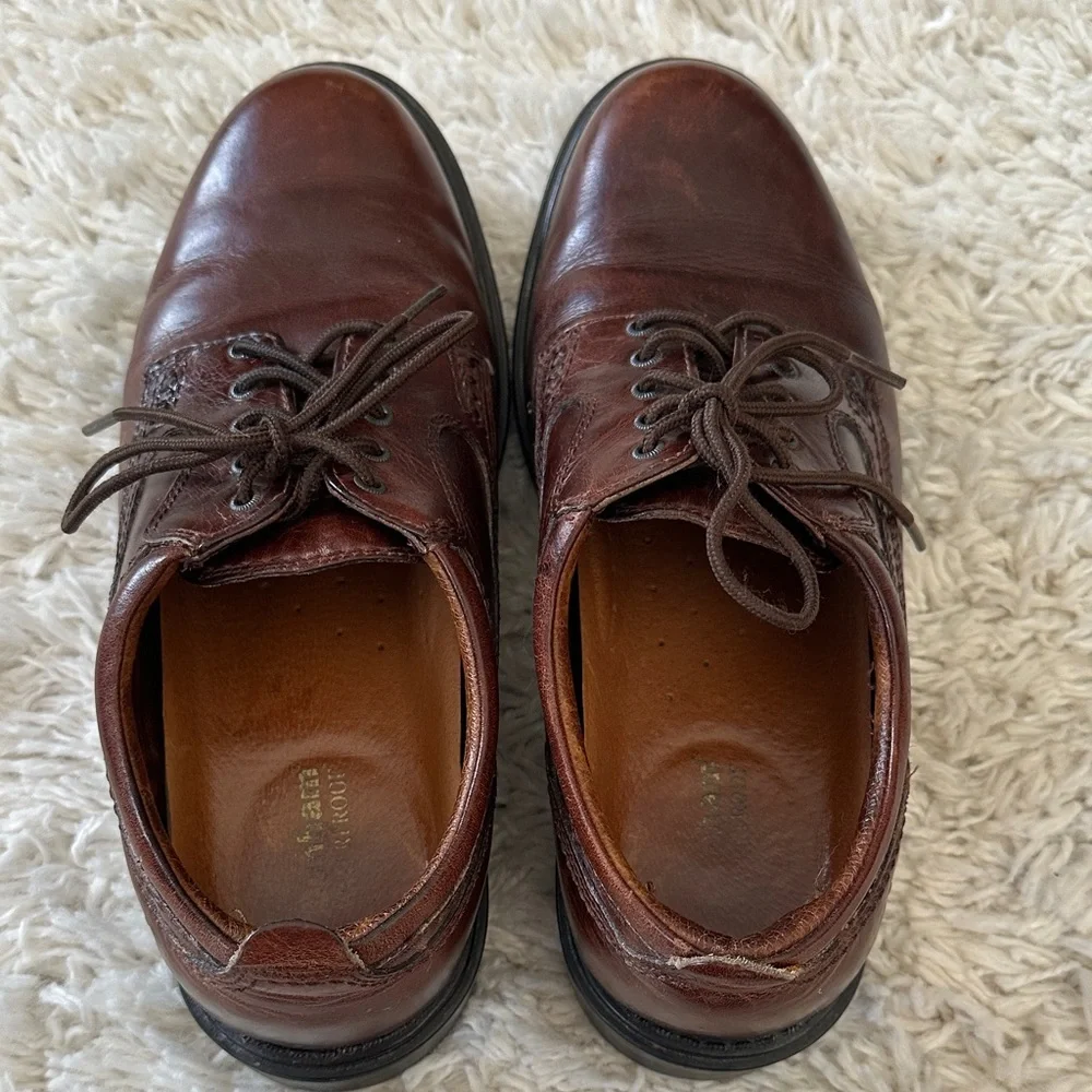Dunham Ruggards Dark Brown Leather Waterproof Oxford Dress Men’s Shoes Sz 9.5 - Picture 5 of 10